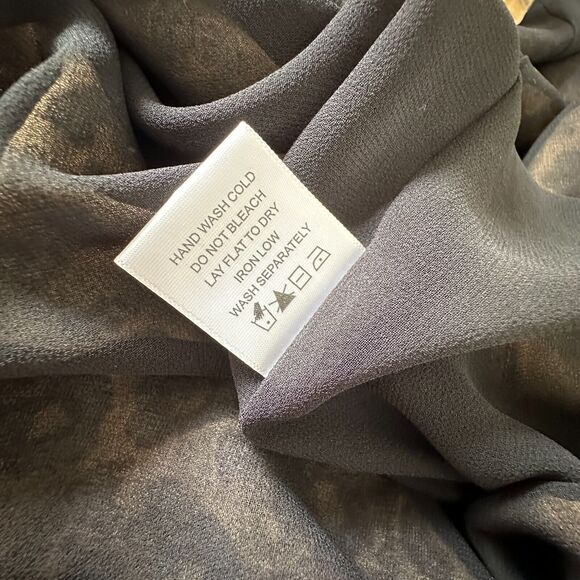 House of Harlow 1960 Cheetah Print Lafayette Wrap Front Tie Maxi Dress Ruffle L - Picture 12 of 16